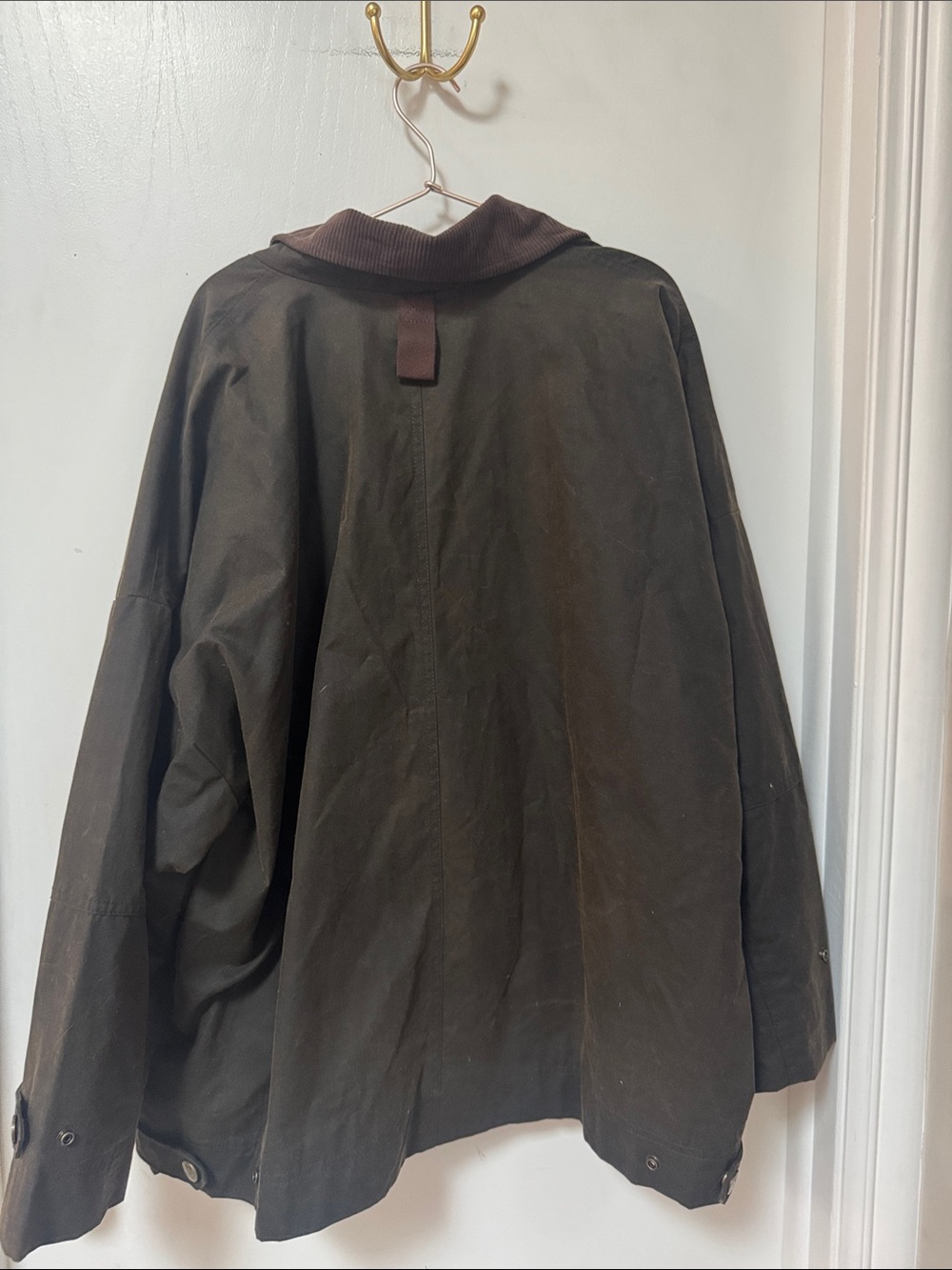 Free People x We the Free Cori Womens Olive Waxed Cotton Jacket XL Oversized - Picture 11 of 11